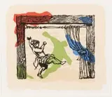 Proscenium Screen (aka Shadow Dancer) by William Kentridge, stone lithograph and screenprint, sold Oct 2019