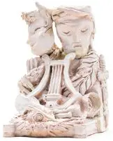 Dorothy Kay, Comedy and Tragedy, glazed ceramic