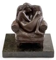 James Butler, Nude Asleep on a Chair, bronze on a marble base