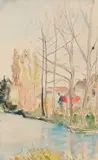 Lake Scene by Maud Sumner, watercolour, offered Oct 2019