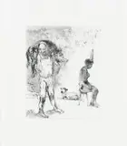 Wolf in Sheep's Clothing by Diane Victor, monoprint, offered Oct 2019