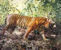 Tiger Bones by Nigel Mullins, oil on canvas, offered Feb 2020