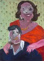 Georgina Gratrix, Happy Couple, oil on board