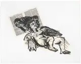 Olympia (Wing) by William Kentridge, 2007, single colour lithograph and collage, sold Feb 2020