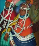 Mapogga Wedding by Alexis Preller, oil on canvas, sold Nov 2019