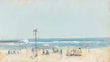 Otto Schröder, Swakopmund Strand, oil pastel on board