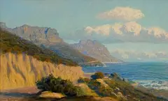 Axel Eriksson, Coastal Landscape, chalk pastel on paper