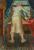 Eugene Labuschagne, Ironing Lady (The Artist's Wife), oil on canvas laid down on board