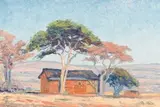 Hartbeeshuisie by Jacobus Hendrik Pierneef, oil on board, sold Nov 2019