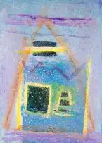 Sam Nhlengethwa, Triangle (Abstract Composition), mixed media on canvas