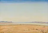 Adolph Jentsch, Extensive Landscape, SWA, oil on canvas, in the artist's chosen frame from Tischlerei Ellmer, Windhoek