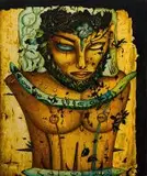 Icon Barbare (Adam) by Alexis Preller, oil and gold leaf on panel, offered Nov 2019