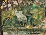 Maurice Denis' Garden (l'Après-midi d'un Faune) by Maud Sumner, 1935, watercolour and ink on sketchbook page, sold Nov 2019