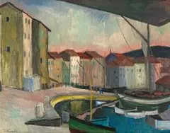 Ruth Everard Haden, St Tropez, oil on canvas