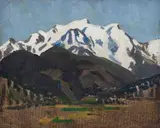 Clément Sénèque, Mont Blanc, oil on canvas laid down on board