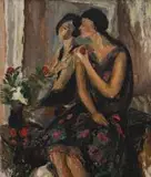 Maud Sumner, Woman Seated at a Mirror, oil on canvas