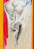 Nel Erasmus, Exit from the Stage, mixed media on paper