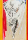 Nel Erasmus, Exit from the Stage, mixed media on paper