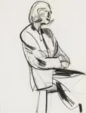 Andrew Verster, Ruth in Paris, charcoal on paper