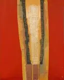 Larry Scully, Abstract Composition in Red, oil on canvas