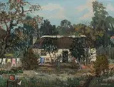 Gregoire Boonzaier, Cottage with Garden and Washing Line