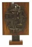 Heraldic Head by Edoardo Villa, steel and wood, sold Nov 2019