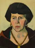 Portrait of a Woman by Maggie Laubser, oil on board, offered Nov 2019