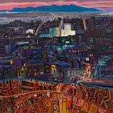Robert Brooks, Port Elizabeth City Scape, oil on board