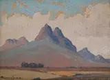 Tweeling Stellenbosch by Jacobus Hendrik Pierneef, oil on board, offered Nov 2019