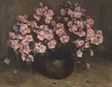 Frans Oerder, Azaleas in a Copper Pot, oil on canvas