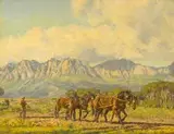 Ivanonia Roworth, Ploughing, oil on board