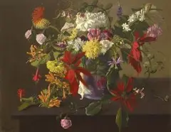 James Eddie, Flowers in a Vase, oil on canvas