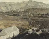 Anton Karstel, Panoramic View of Gamka River from Calitzdorp, oil on canvas