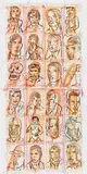 Conrad Botes, Untitled (Male Portraits I), mixed media with thread on paper