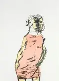 Robert Hodgins, Girl, three colour lithograph