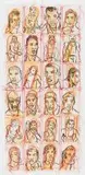 Conrad Botes, Untitled (Male Portraits II), mixed media with thread on paper