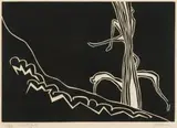 Waterfall by Walter Battiss, linocut, sold Sep 2019