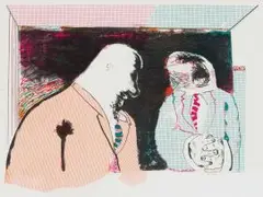 Codgers by Robert Hodgins, colour lithograph, sold Sep 2019