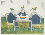 Pieter van der Westhuizen, Bird Brains, etching
