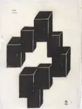 Bill (William John) Davis, Cubes and Abstract, 2, woodcut on tissue paper