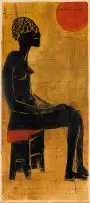 Giuseppe Cattaneo, Seated Woman, mixed media on paper
