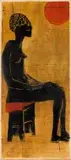 Giuseppe Cattaneo, Seated Woman, mixed media on paper