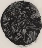 Walter Battiss, Umpundulu Bird, wood engraving