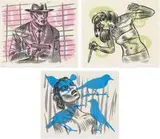 Conrad Botes, Detective, Mermaid, Behind a Curtain, three, each sheet size: 25 by 30cm; sheet size: 38 by 49cm, unframed