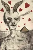 Beezy Bailey, Untitled, etching with hand colouring