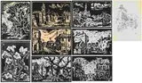 Gregoire Boonzaier, Nine Greetings Cards, linocut; one print