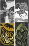 Assassination of Shaka portfolio, four by Cecil Skotnes, woodcut, offered Sep 2019