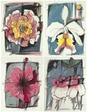 Ernst de Jong, Flowers, 4, colour screenprints
