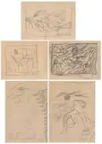 Five Sketches by Alexis Preller, pencil on paper, sold Sep 2019