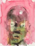 Nelson Makamo, Portrait of Young Boy, watercolour and pen on paper